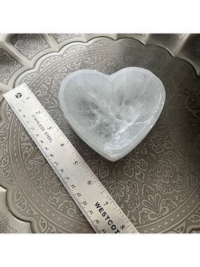 White Selenite Heart Bowl